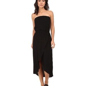 Splendid black strapless tulip dress